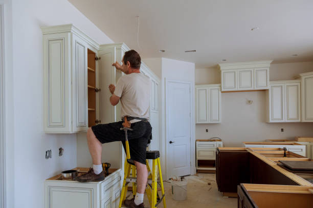 Kitchen island installation in Monmouth Junction by JMT Kitchen Cabinet